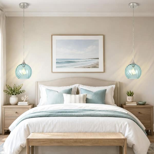 Henveton Jasslynn 1 Light Modern Blue Pendant Light for Kitchen