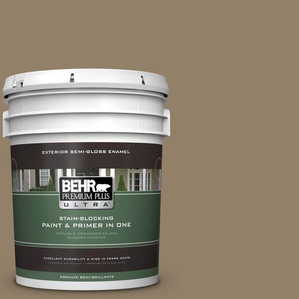 BEHR Premium Plus Ultra 5-gal. #PPU7-3 Macchiato Semi-Gloss Enamel Exterior Paint