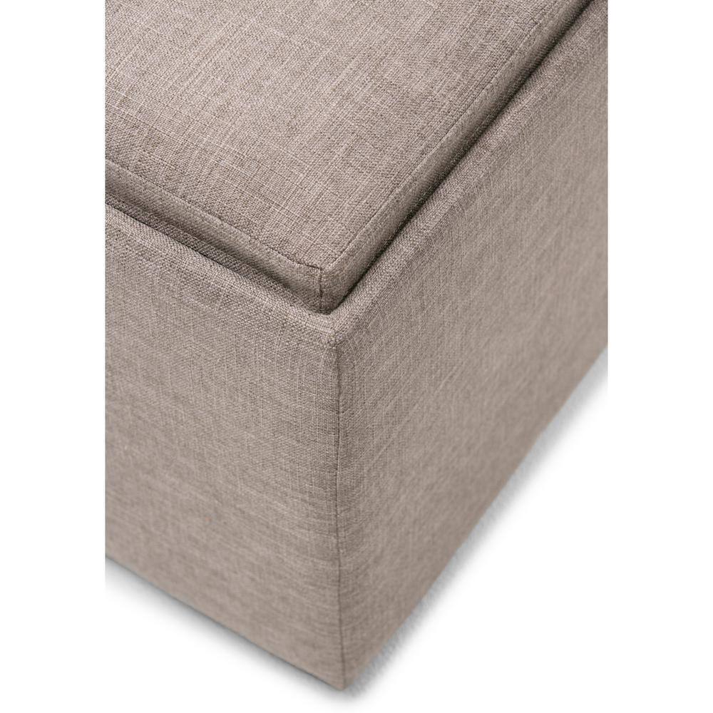 Fawn Brown Tufted Cocktail Ottoman with Serving Tray