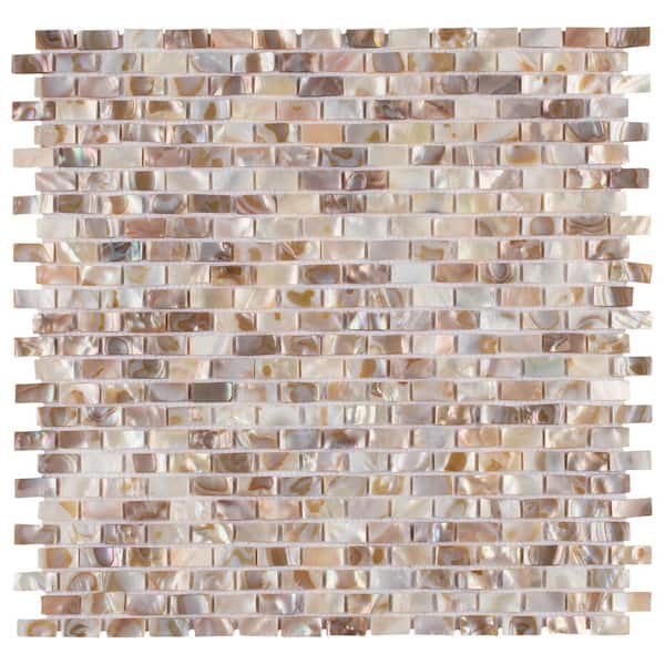 Merola Tile Conchella Subway Perla 11-3/4 in. x 11-3/4 in. Natural Shell Mosaic Tile (0.98 sq. ft./Each)