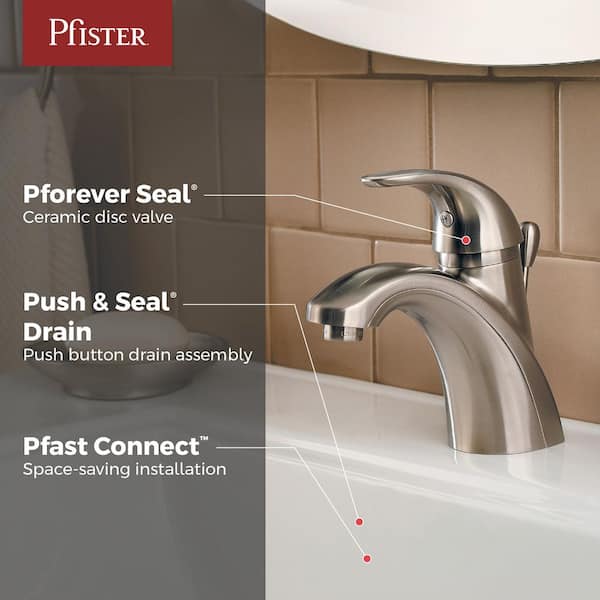 Parisa 4 in. Centerset Single-Handle Bathroom Faucet in Brushed Nickel