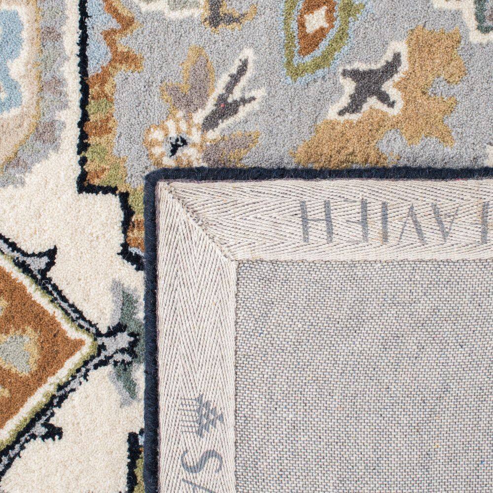 Heritage 8' Square Grey and Navy Hand-Tufted Wool Rug