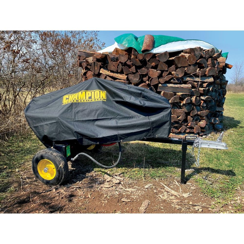 Black Weather-Resistant Polyester Log Splitter Cover