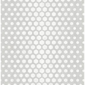 Ombre Silver Hexagon Wallpaper