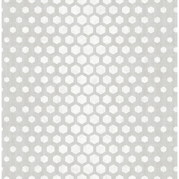 SK Filson Ombre Silver Hexagon Wallpaper