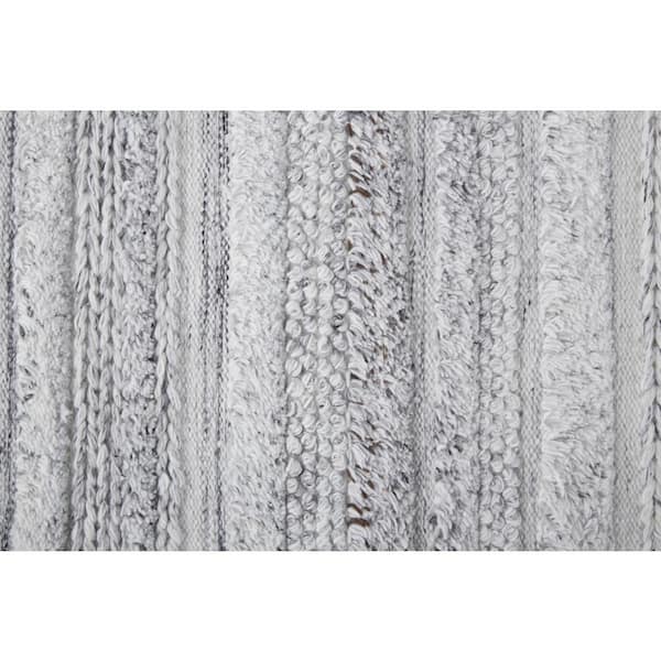 10 x 14 Gray and Ivory Striped Area Rug