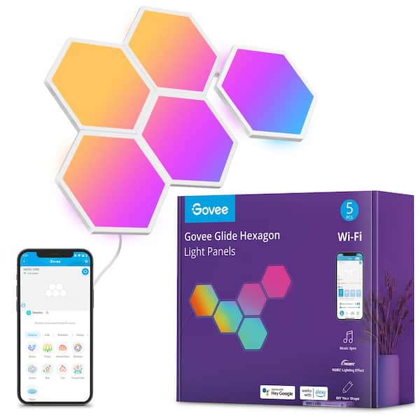 Govee Glide Hexagon Smart Color Changing Plug-In Wi-Fi Enabled
