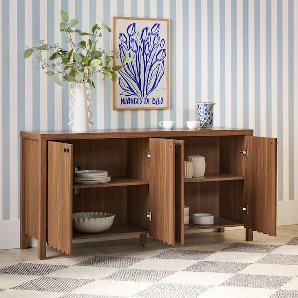 Walker Edison Furniture Company Paisley Medium Brown Oak Modern
