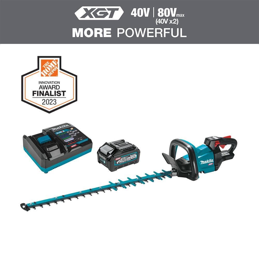 Makita XGT 40V max Brushless Cordless 30 in. Hedge Trimmer Kit (4.0Ah)