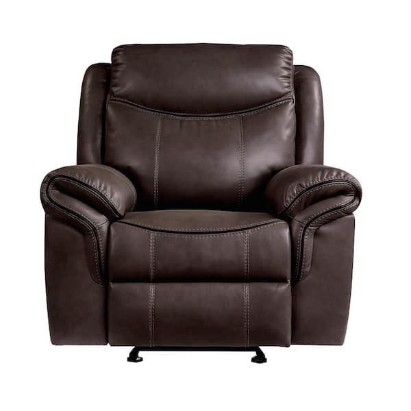EVERGLADE HOME Creeley Dark Brown Faux Leather Arm Chair
