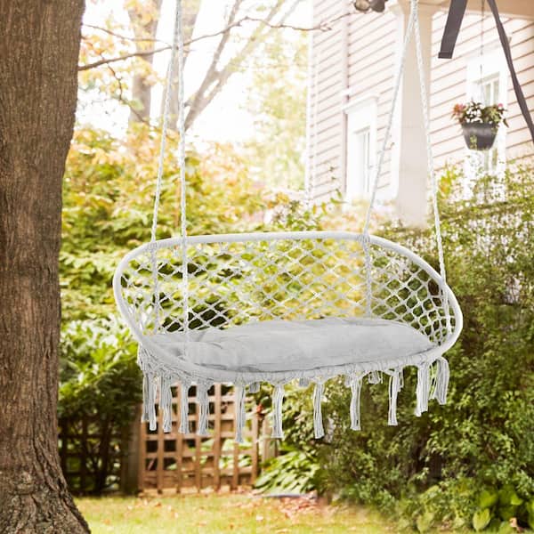 51.25 in. Seats 2-People Patio Swing with Soft Cushion
