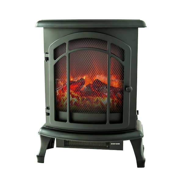 18.5 in. W Freestanding Portable Indoor ABS/Metal Electric Fireplace Stove in Black
