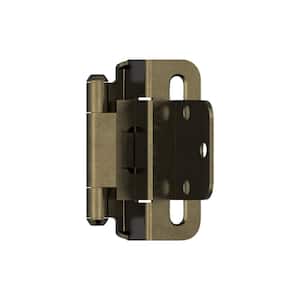 Burnished Brass 3/8in (10 mm) Inset Self-Closing, Partial Wrap Hinge (2-Pack)