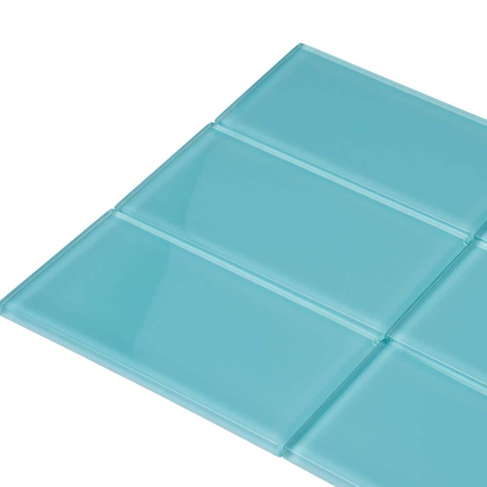 Turkish Blue 3x6 Glossy Glass Subway Wall Tile