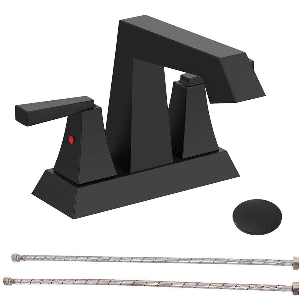 4 in. Centerset 2-Handle Bathroom Faucet with Spot Defense and Drain Assemb