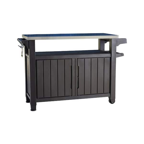 Unity XL Brown Outdoor Table Serving Cart with Storage