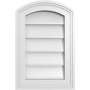 12 in. x 18 in. Arch Top Surface Mount PVC Gable Vent: Functional with Brickmould Frame