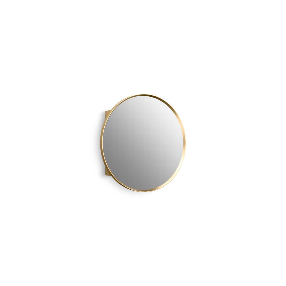 KOHLER Verdera 24 in. W x 24 in. H Round Framed Moderne Brushed Gold