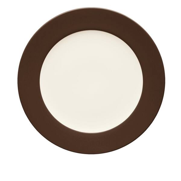 Noritake Colorwave Chocolate Brown Stoneware Rim Dinner Plate 11 in.