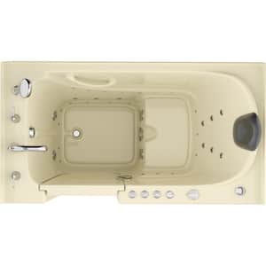 Safe Premier 60 in L x 32 in W Left Drain Walk-in Air and Whirlpool Bathtub in Biscuit