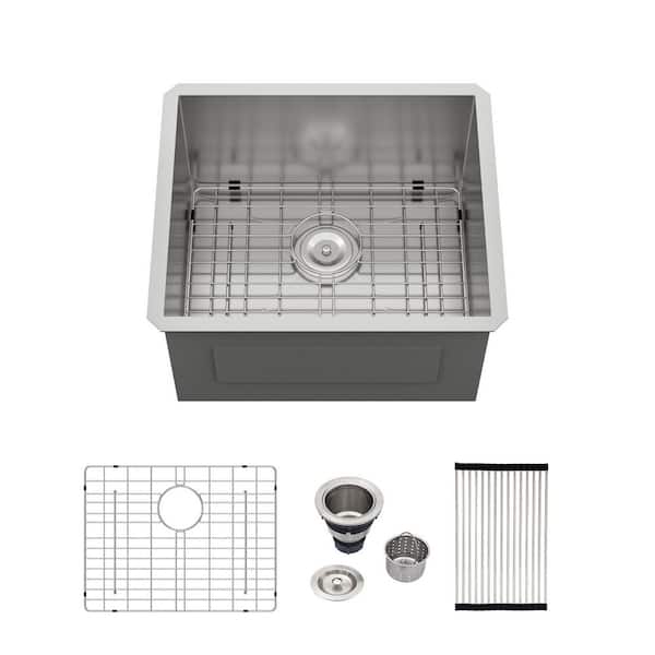 21 in.W x 18 in. D x 12 in. H Stainless Steel Undermount Single Bowl Laundry/Utility Sink with Accessories