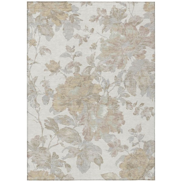 Chantille Machine Washable Indoor/Outdoor Abstract ACN3063 Ivory 9 ft. x 12 ft. Area Rug