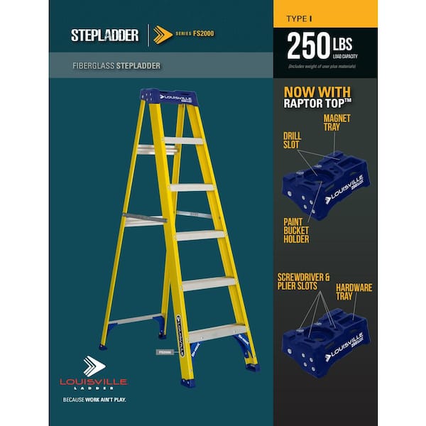 Louisville Ladder 4' Aluminum Step Ladder 250-lb Capacity W-2112-04S