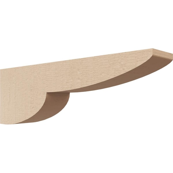 Ekena Millwork 2 in. x 4 in. x 12 in. Series 3 Thin Crestline Rough Cedar Woodgrain Timberthane Polyurethane Corbel, Primed Tan