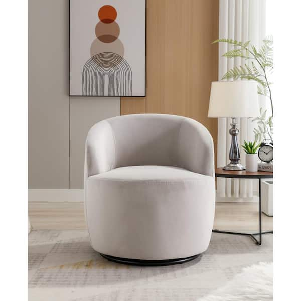 Gray velvet best sale swivel chair