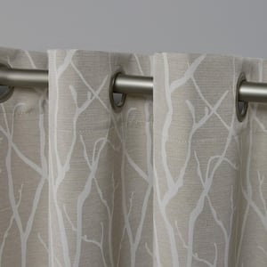 Forest Hill Linen Nature Woven Room Darkening Grommet Top Curtain, 52 in. W x 63 in. L (Set of 2)