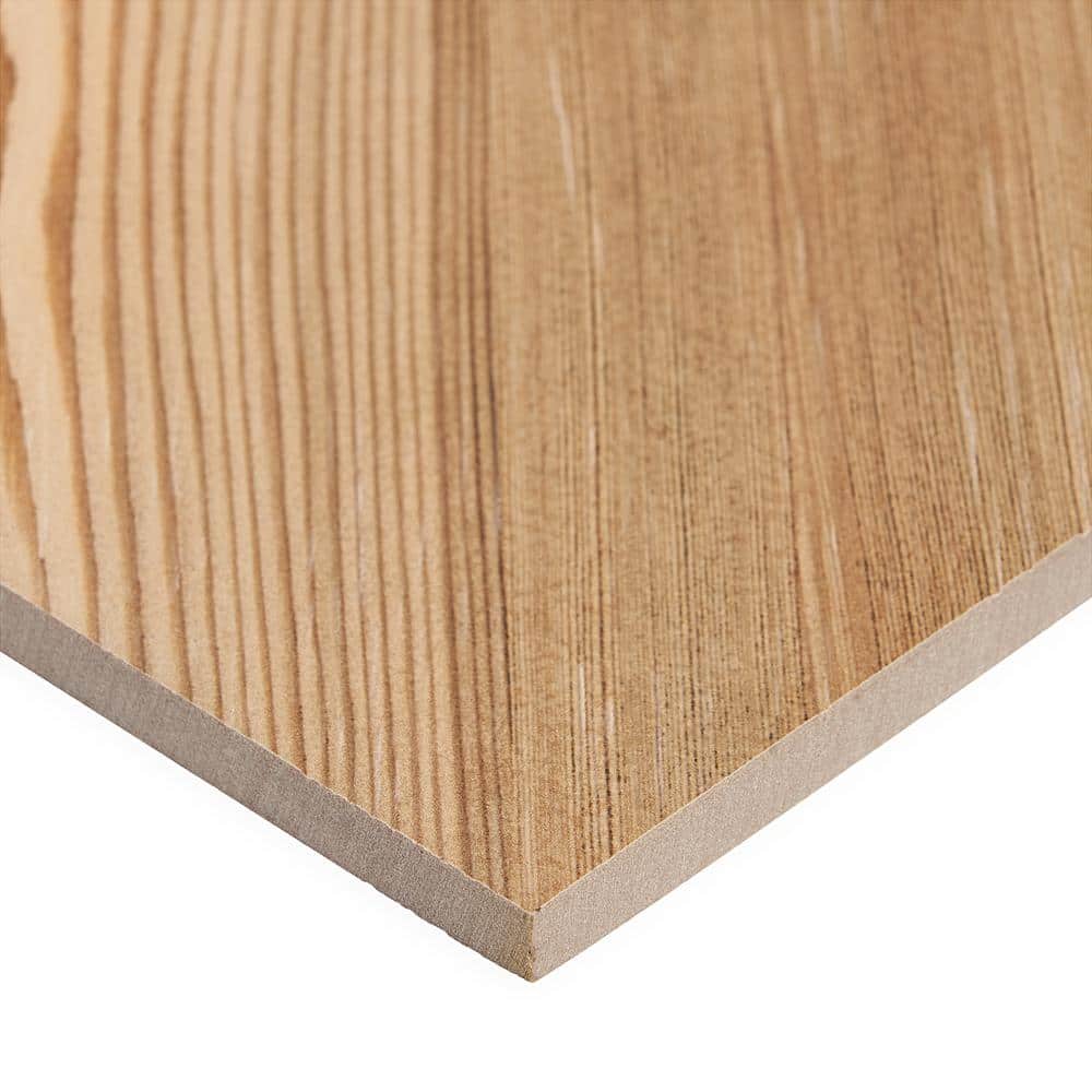 Evergreen 24" x 24" Light Brown Porcelain Wood Look Tile