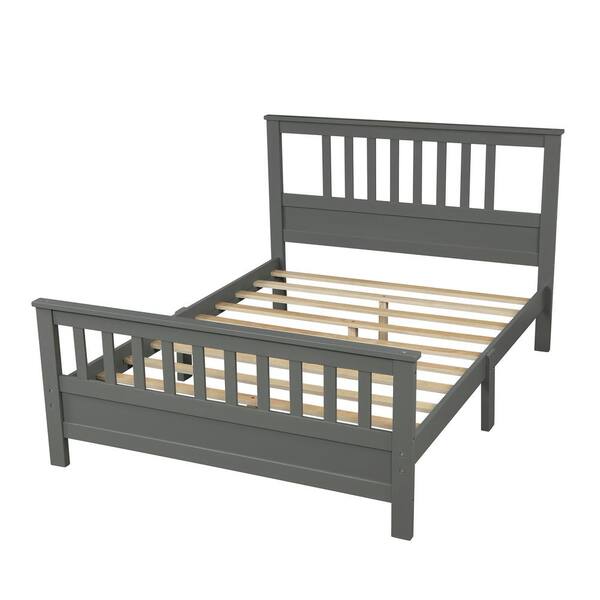 STICKON 78.7 in. W Full Size Wood Platform Bed with Headboard and Footboard