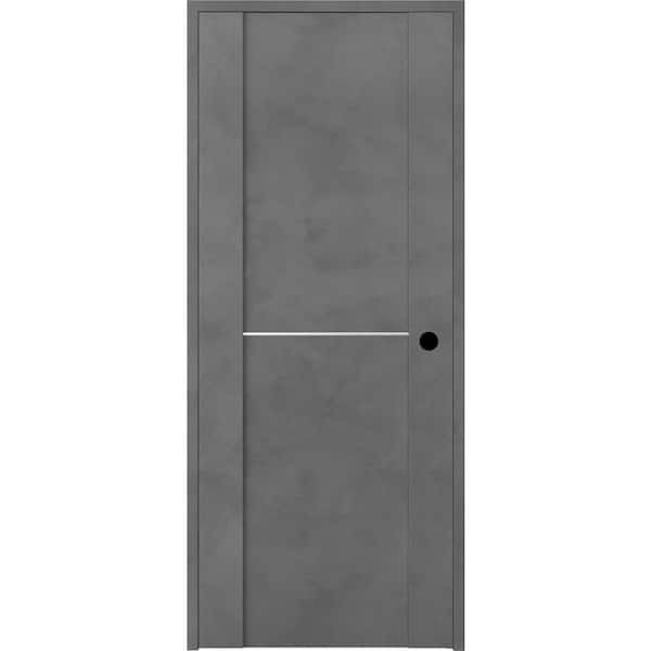 Belldinni 24 in. x 80 in. Vona Left-Handed Solid Core Dark Urban Textured Wood Single Prehung Interior Door