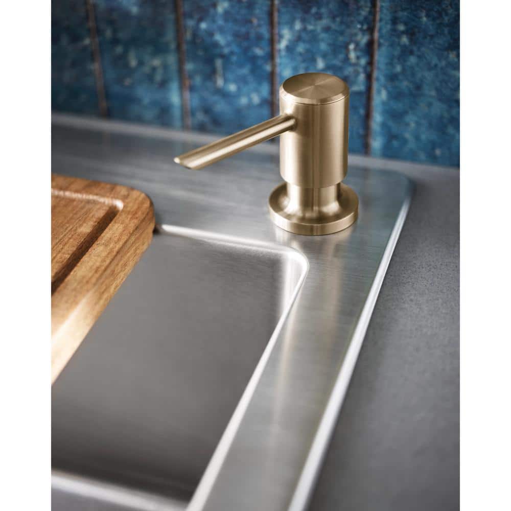 Bronzed Gold High Arc Pull-Down Kitchen Faucet with Soap Dispenser