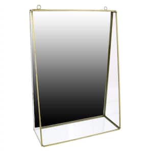 4 in. x 14.75 in. Classic Square Framed Gold Vanity Mirror