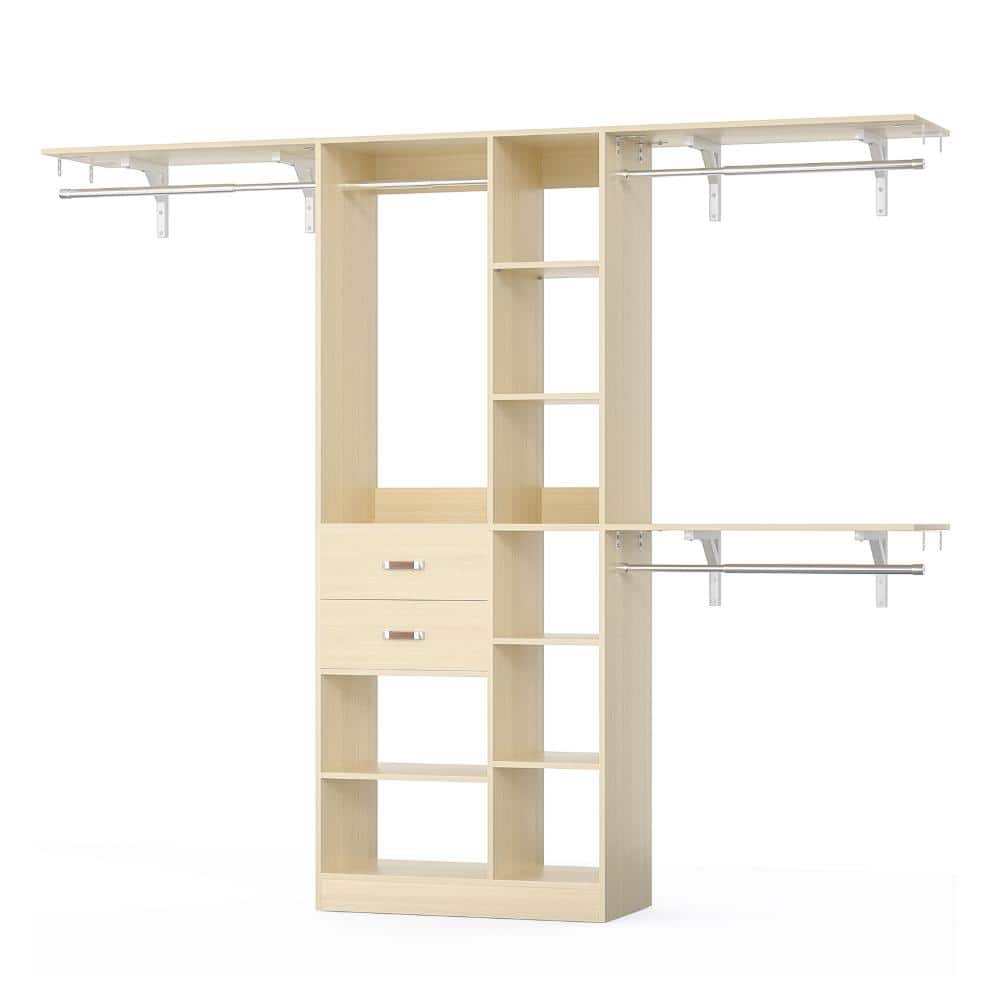 Aheaplus 8FT Closet System with 18 Storage Place Adjustable Closet