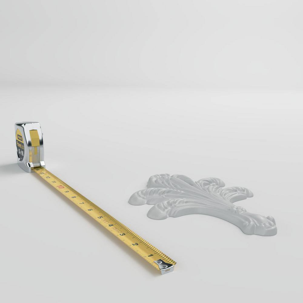 Primed White Urethane Leaf Scroll Onlay 8.75'' H x 6.25'' W