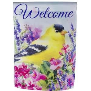 12.5 in. x 18 in. Welcome Yellow Finch Spring Outdoor Garden Flag