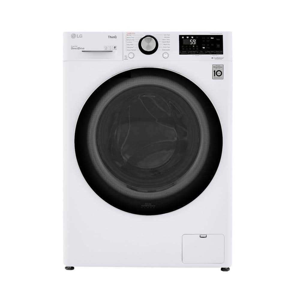 LG 24 in. W 2.4 cu. ft. SMART All-in-One Compact Front Load Washer & Ventless Dryer Combo in White with Steam