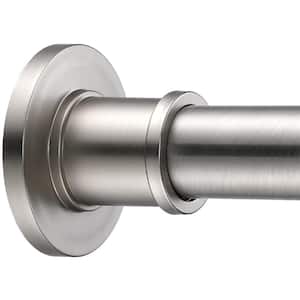 43 in. Tension Mounted Stainless Steel Adjustable Heavy Duty Spring Bathroom Shower Curtain Rod in Brushed Nickel