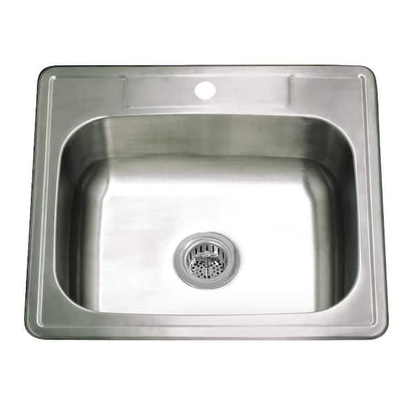 Studio 21 in. Drop-in Single Stainless SteelKitchen Sink with