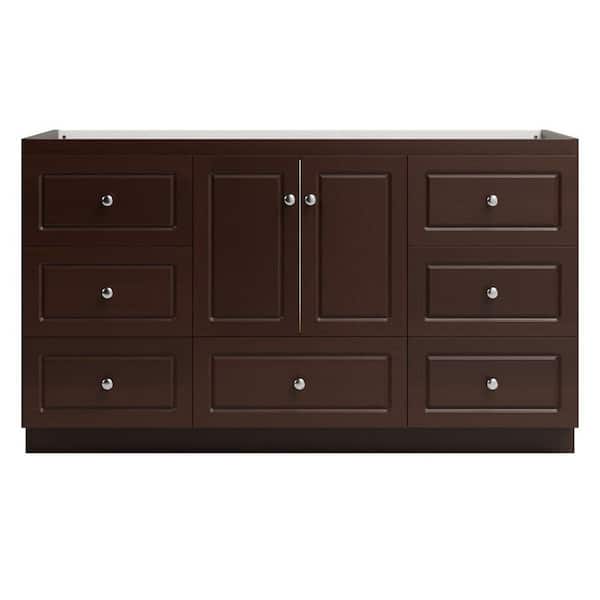 Simplicity by Strasser Ultraline 60 in. W x 21 in. D x 34.5 in. H Bath Vanity Cabinet without Top in Dark Alder