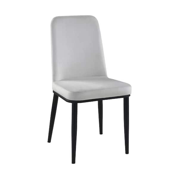 Benjara Gray and Black Velvet Metal Frame Dining Chair (Set of 2)