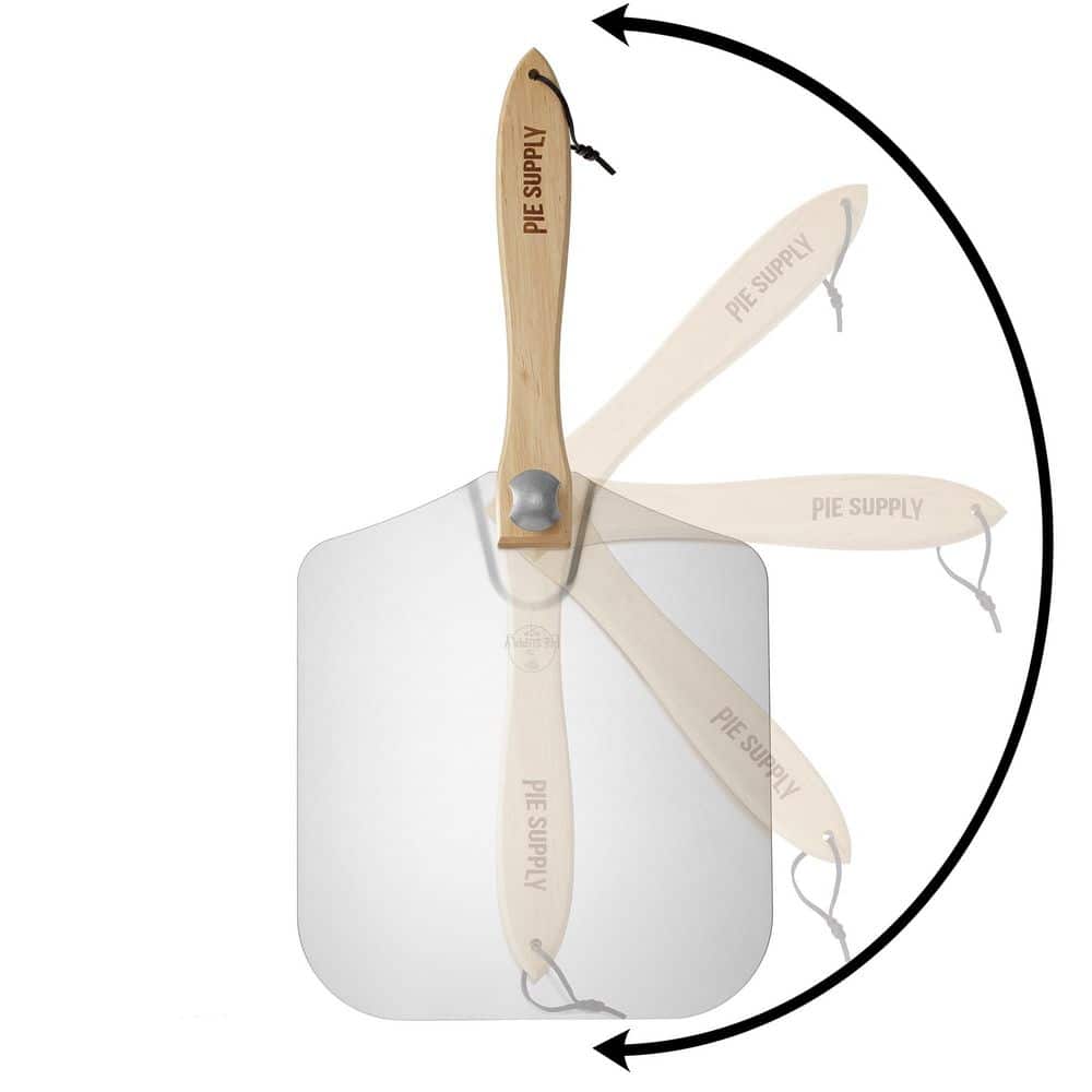 12 x 14 Inch Aluminum Pizza Peel with Foldable Oak Handle