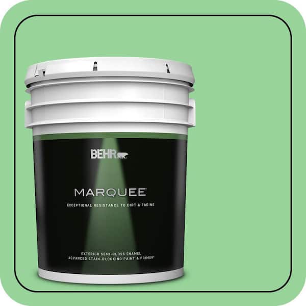 BEHR MARQUEE 5 gal. #P390-4 Young Green Semi-Gloss Enamel Exterior Paint & Primer