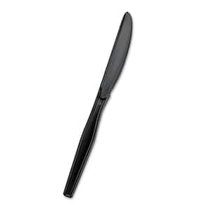 SmartStock Plastic Cutlery Dispenser Refill, Knives, Black, 40/Pack