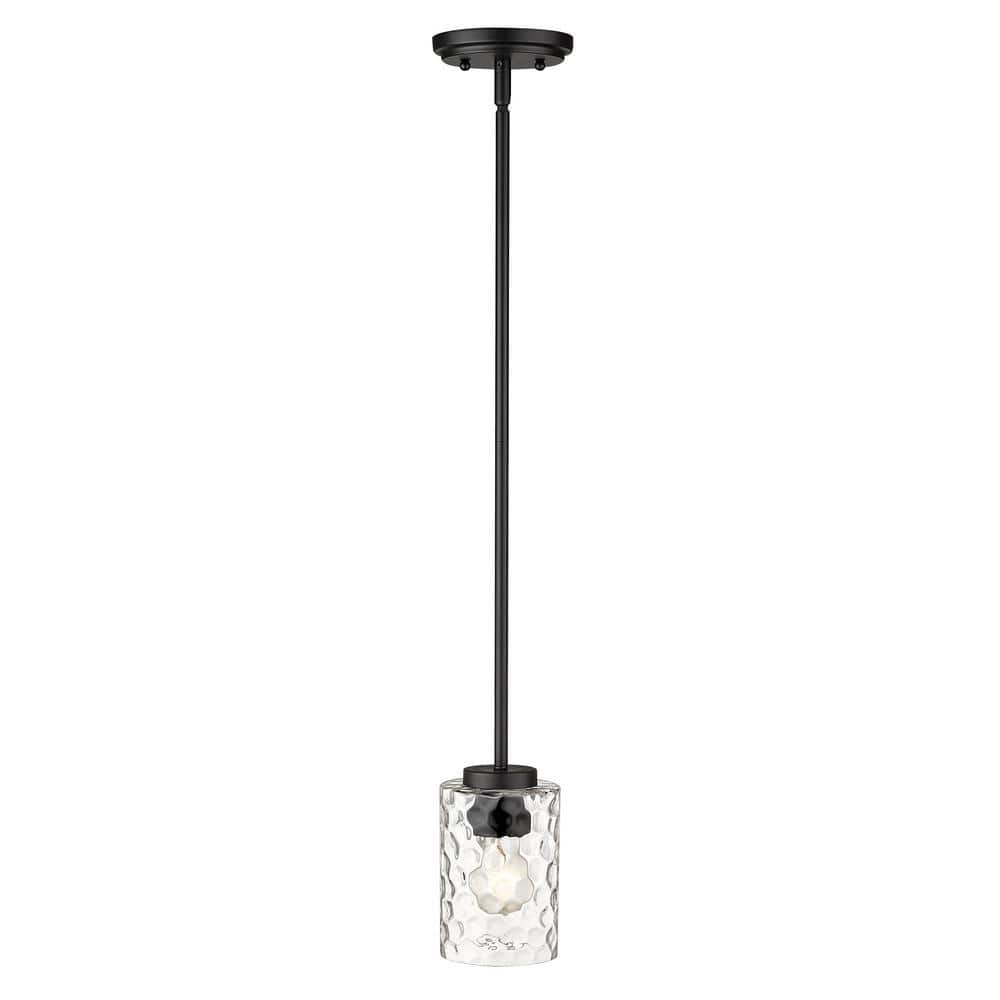 Livvy 7" Matte Black Glass Pendant Light