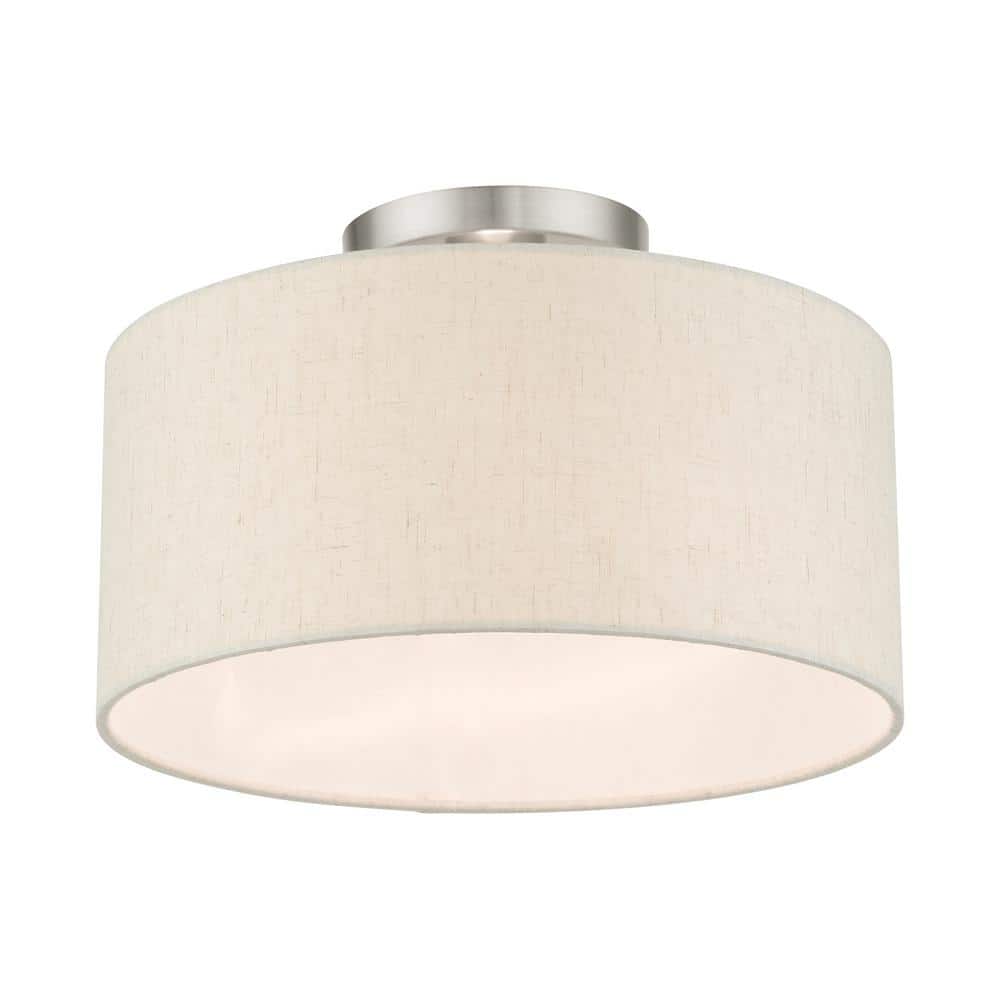 Modern Meadow 13" Brushed Nickel Indoor/Outdoor Drum Light