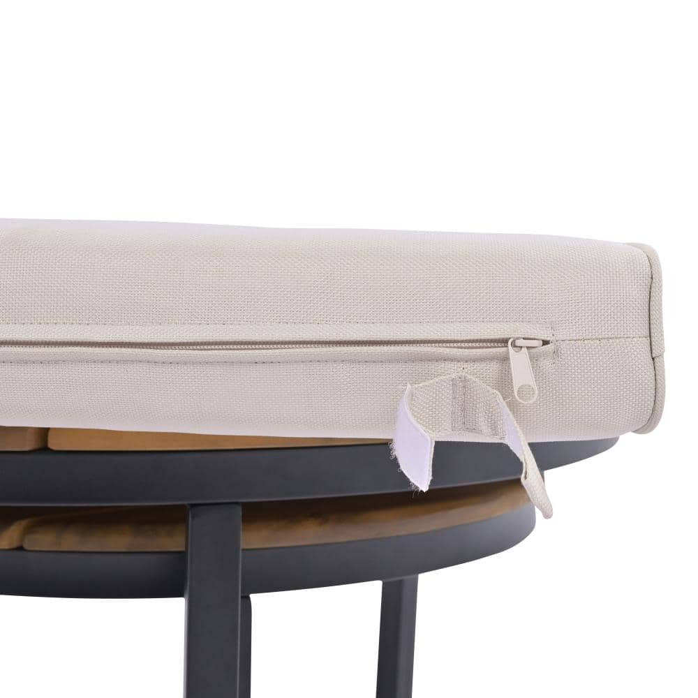 Close-up of a sofa cushion and base structure.