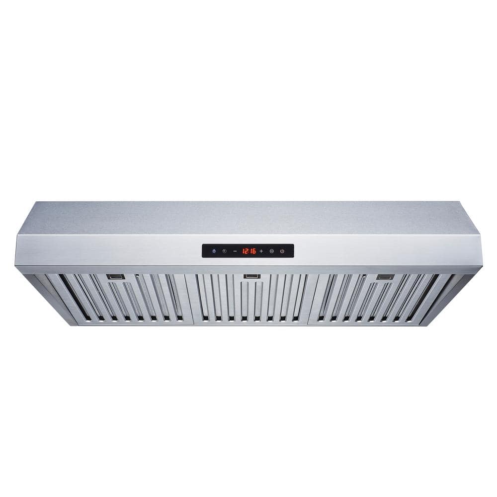 30 in. 466 CFM Convertible Under Cabinet Range Hood in Stainless Steel with Baffle Filters and Touch Control